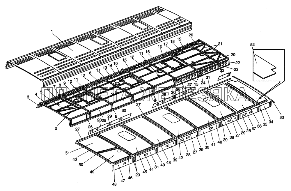 Каркас крыши с облицовкой и обивкой ЛиАЗ-5256, 6212 (2006)